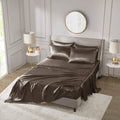 Satin Chocolate King 6 Piece Sheet Set