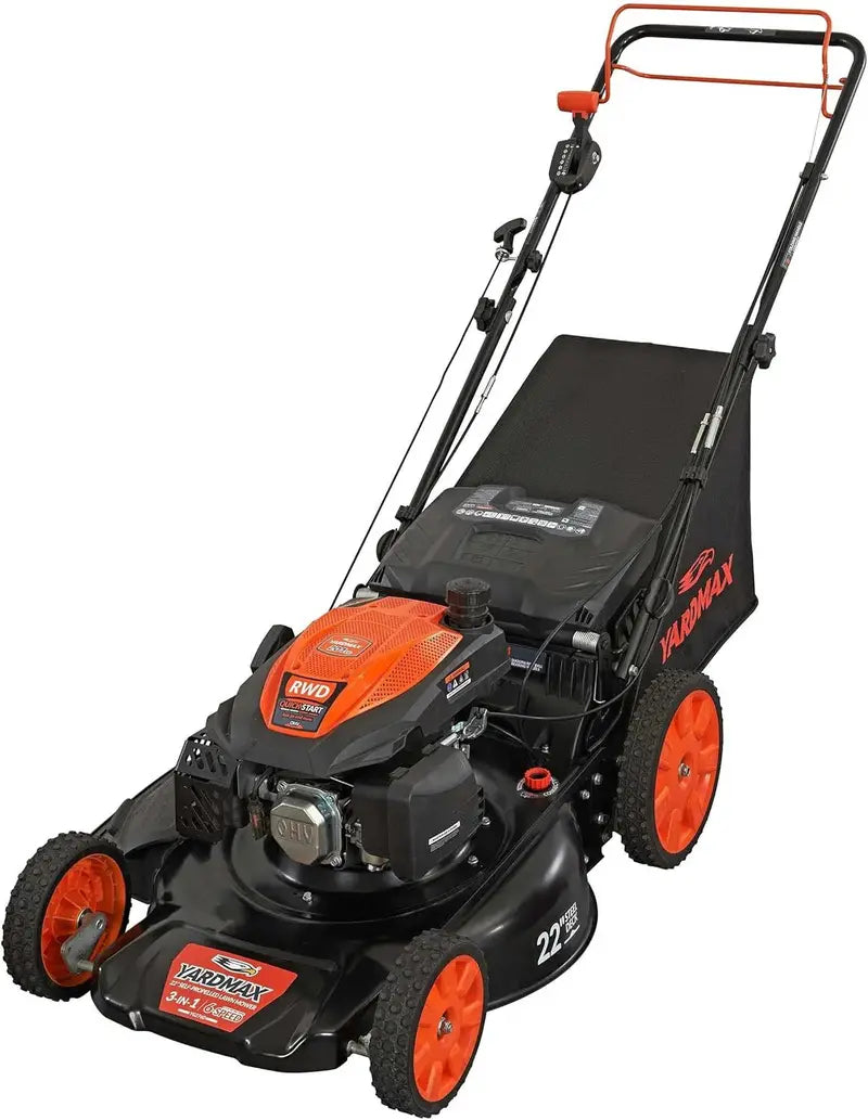 PACE 22-Inch Gas-Powered Self-Propelled Lawn Mower – 201cc Engine, 6-Speed CVT, Rear-Wheel Drive