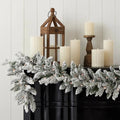 Seasonal LLC 6ft Bluffton Flocked Prelit LED Garland with RGBW Lights & Remote Control