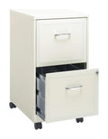 Space Solutions 18" Deep 2 Drawer Mobile Letter Width Vertical File Cabinet, White
