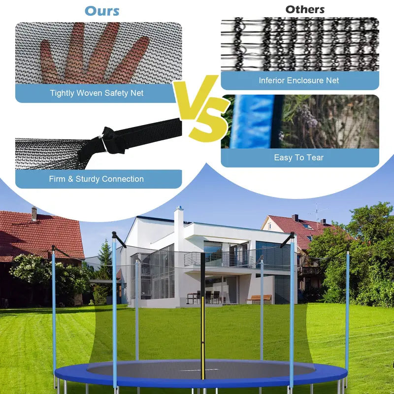 Weatherproof Replacement Trampoline Net for 8–16FT Round Models