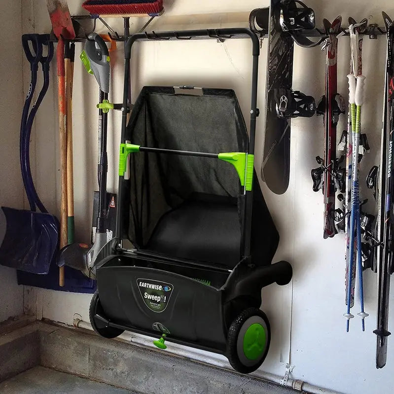 Heavy-Duty 21-Inch Manual Lawn Sweeper with 26-Gallon Collection Bag