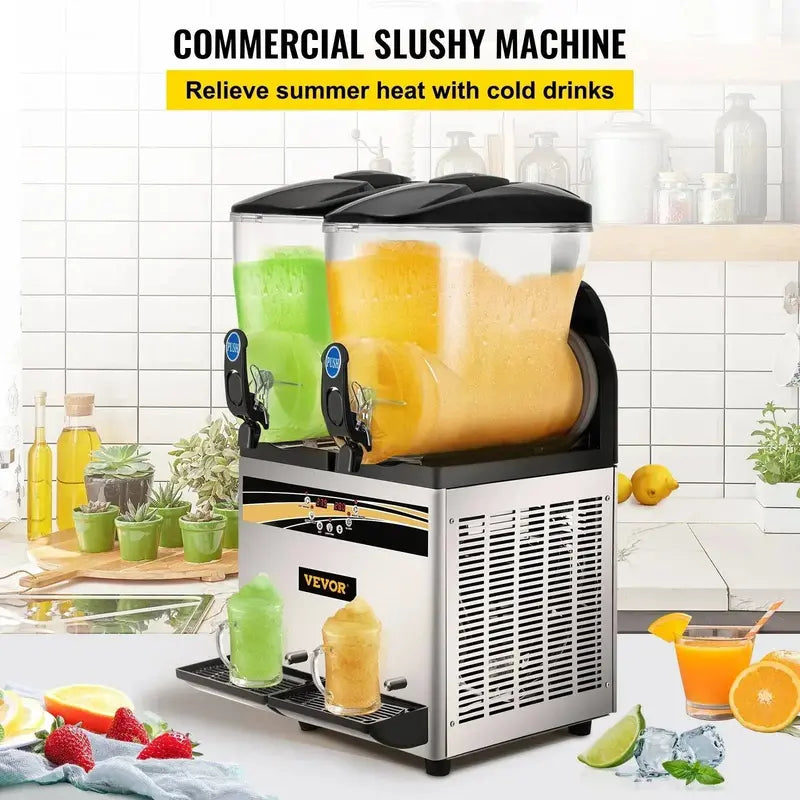VEVOR Professional Slushie Machine – Heavy-Duty 3-Canister Commercial Slushy Maker
