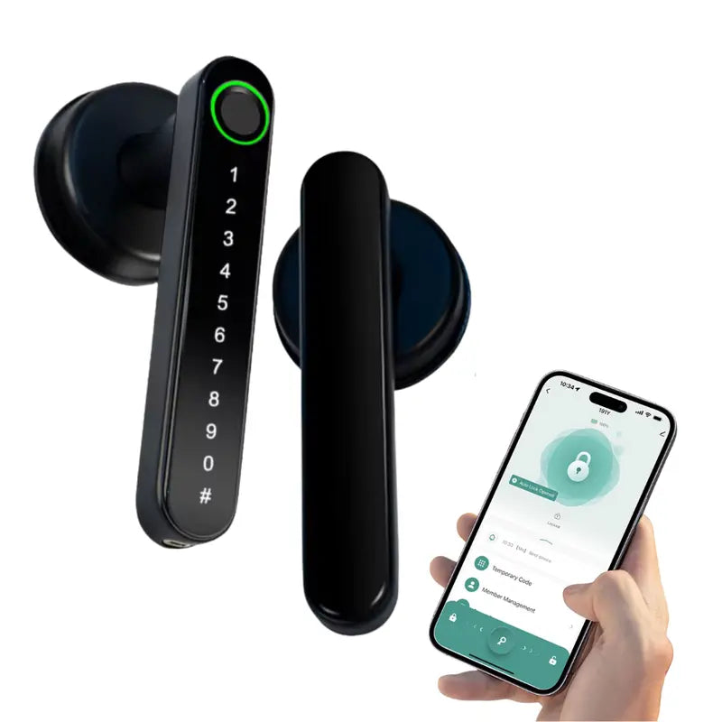 Smart Biometric Door Lock – Fingerprint, PIN, Mobile App & Auto-Locking Security