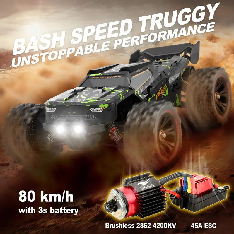 WIAORCHI 1/16 Scale Brushless RTR RC Car – 42 mph High-Speed Off-Road Vehicle with Dual Batteries