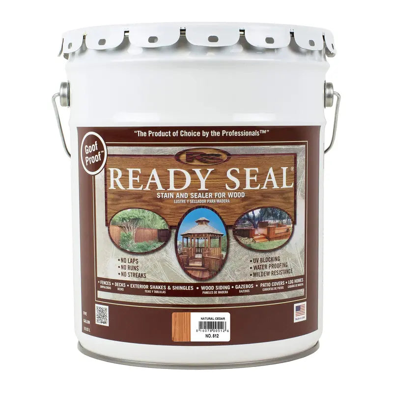 Ready Seal Professional Grade Natural Cedar Wood Stain & Sealer, 5 Gallon, Weather Resistant