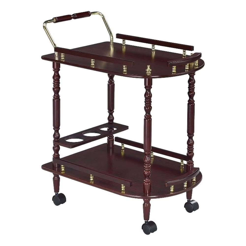 Recreation Room Traditional Merlot Serving Cart