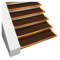 Set of 12 Skid-Resistant Carpet Stair Treads - Chocolate Brown - 8 in. x 23.5 in.