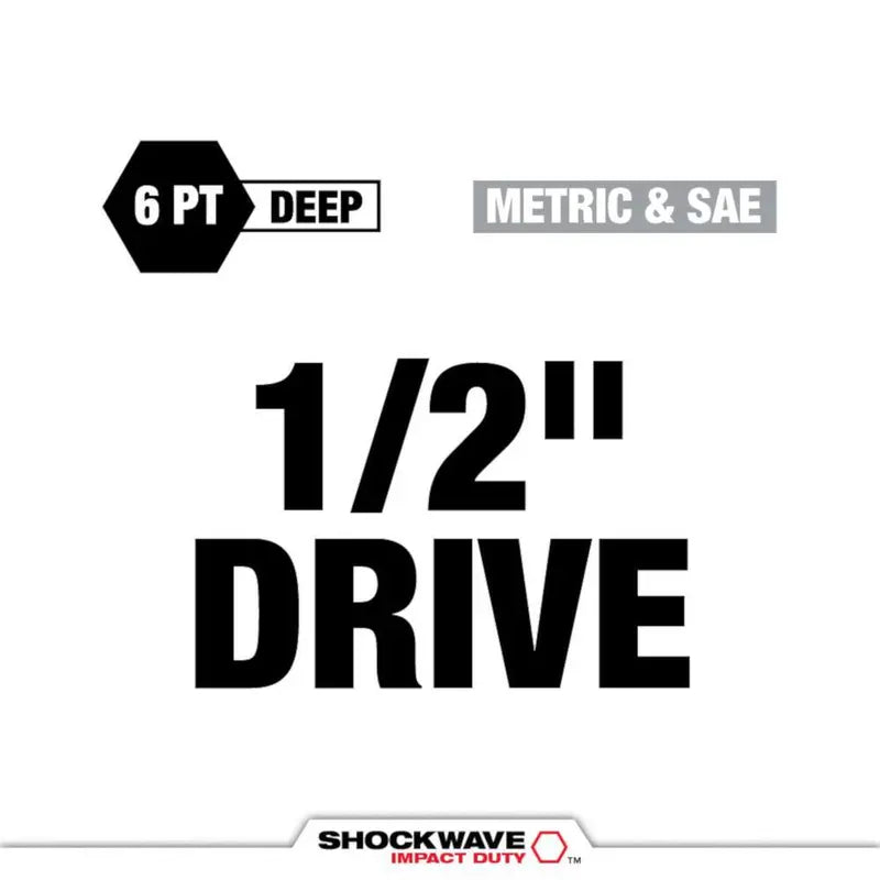 SHOCKWAVE Impact-Duty 1/2 in. Drive 11-Pc Deep SAE/Metric Lug Nut Socket Set