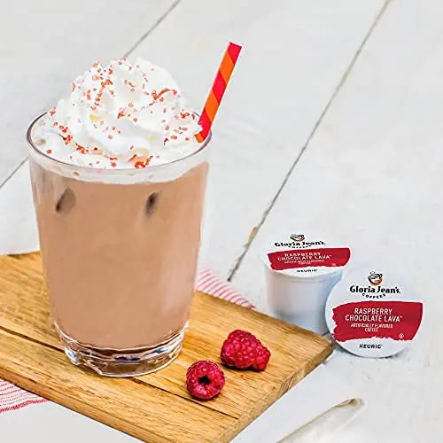 Gloria Jean's Raspberry Chocolate Lava Medium Roast K-Cup Pods, 96 Count, Keurig Compatible Coffee