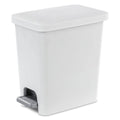 Sterilite Rectangular Step-On Wastebasket - White - 2.7 Gallon - Each