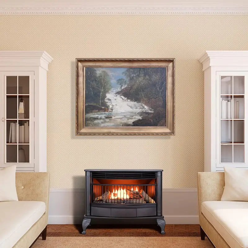 Vent-Free Dual-Fuel Freestanding Fireplace – 25,000 BTU with Built-In Thermostat