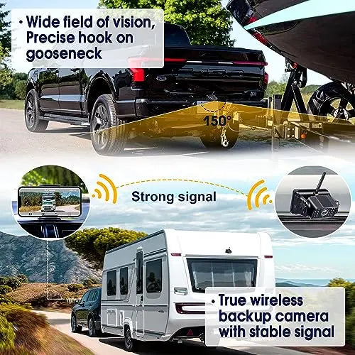 Wireless Backup Camera Magnetic WiFi: Rechargeable Truck Trailer Hitch Rear View Camera HD 1080P Car RV Camper