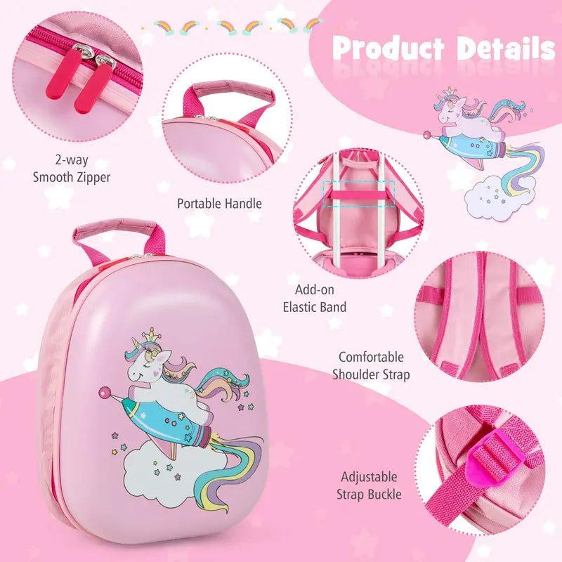 Pink Kids' Carry-On Luggage Set: 12″ and 18″ Spinner Suitcases