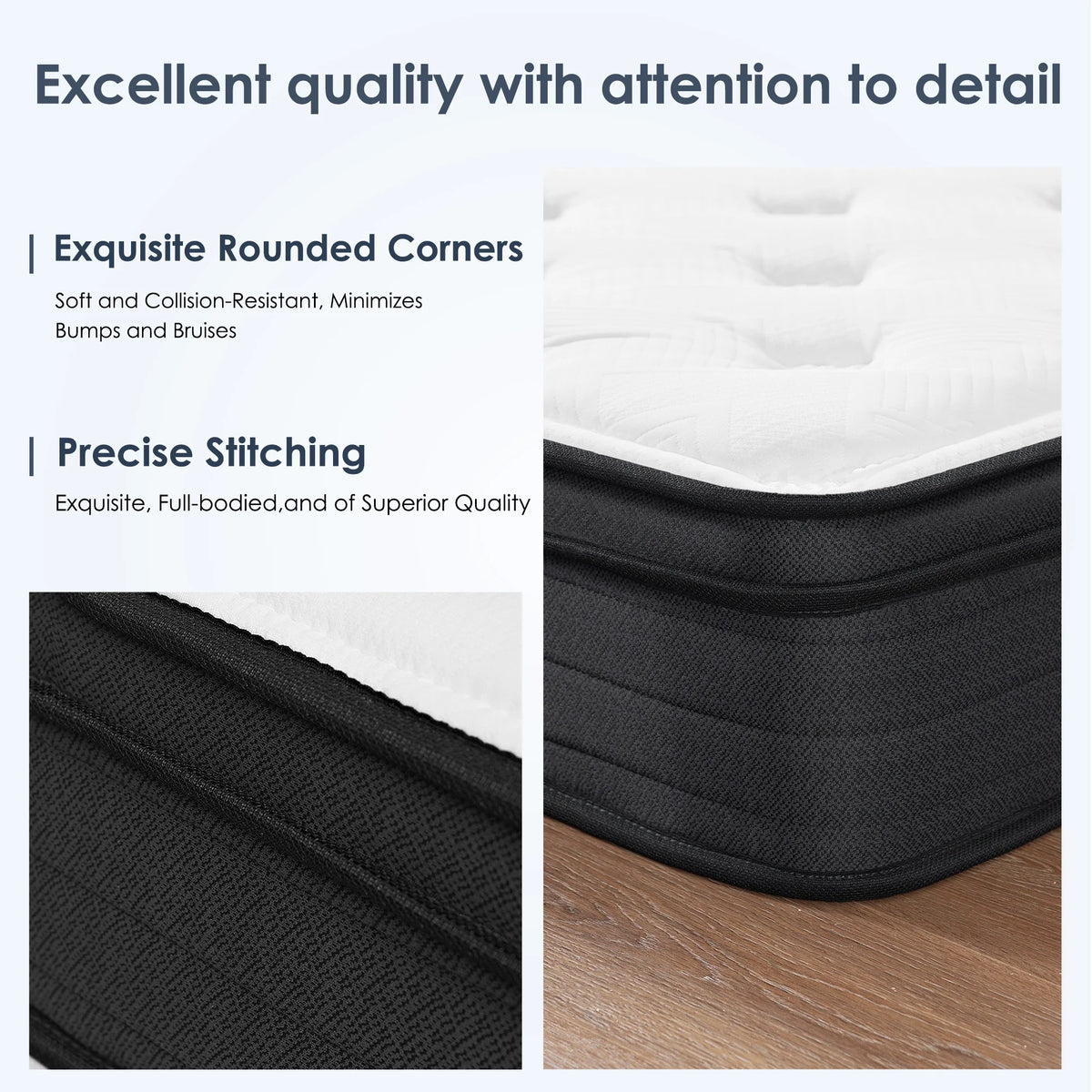 SOGES Adult 10 in King Hybrid Mattress Memory Foam Mattress Medium Firm Pocket Spring Bed Mattress
