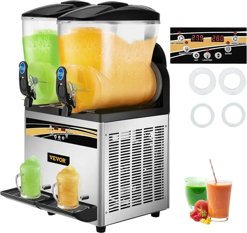 VEVOR Professional Slushie Machine – Heavy-Duty 3-Canister Commercial Slushy Maker