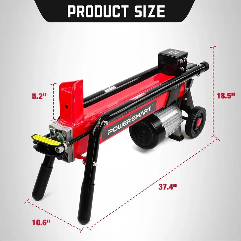 PowerSmart 7-Ton Electric Log Splitter – Horizontal Full-Beam Design with 3500 RPM Motor, Steel Wedge, and 15-Amp Efficiency