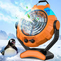 JYew Portable Misting Fan – Rechargeable 10,000mAh Battery-Powered Cooling Fan with Hook Mount & USB Charging for Outdoor Use