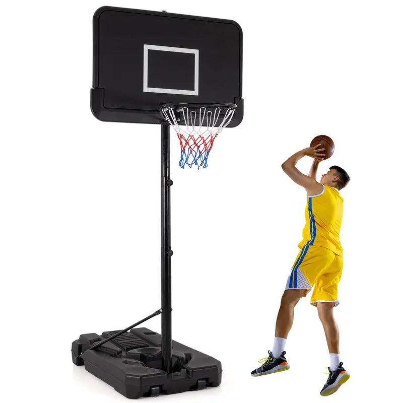 Outdoor-Ready Adjustable Basketball Goal – 6.5–10 ft Height Range & 44″ Shatterproof Backboard