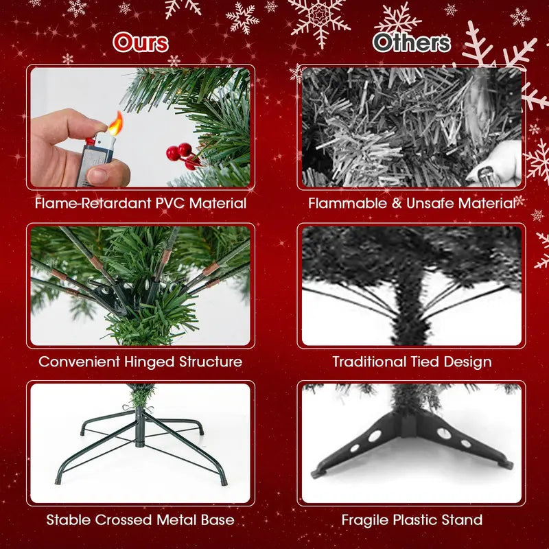 Pre-Lit Christmas Tree with 8 Light Modes – Adjustable Brightness & Timer