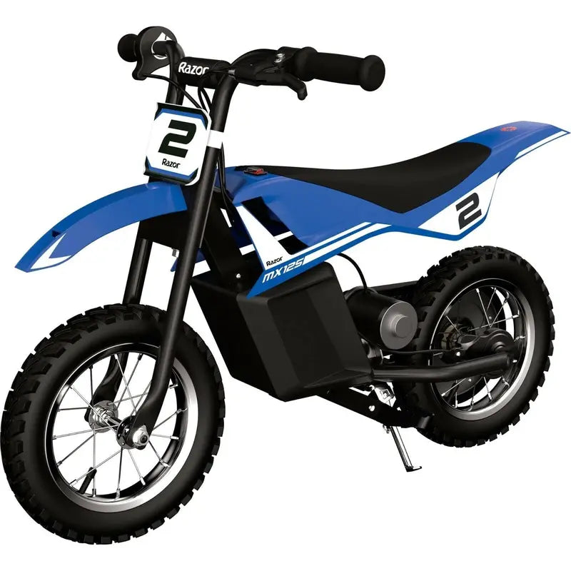 Razor MX125 Electric Dirt Bike – Blue Entry-Level Off-Roader for Ages 7+, 125W Power