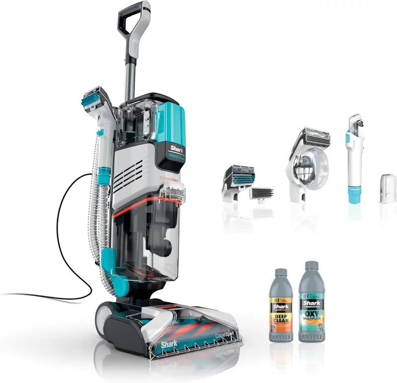 Shark CarpetXpert EX201 Deep-Clean Carpet Cleaner – Cyan Unit Featuring StainStriker Technology, Pet Stain Removal, and Onboard Tool Storage