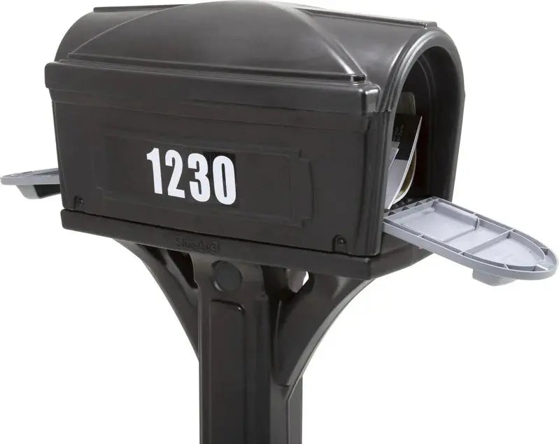 Simplay3 Dig Free Easy Up Classic Mailbox – Black Plastic, No-Dig Installation