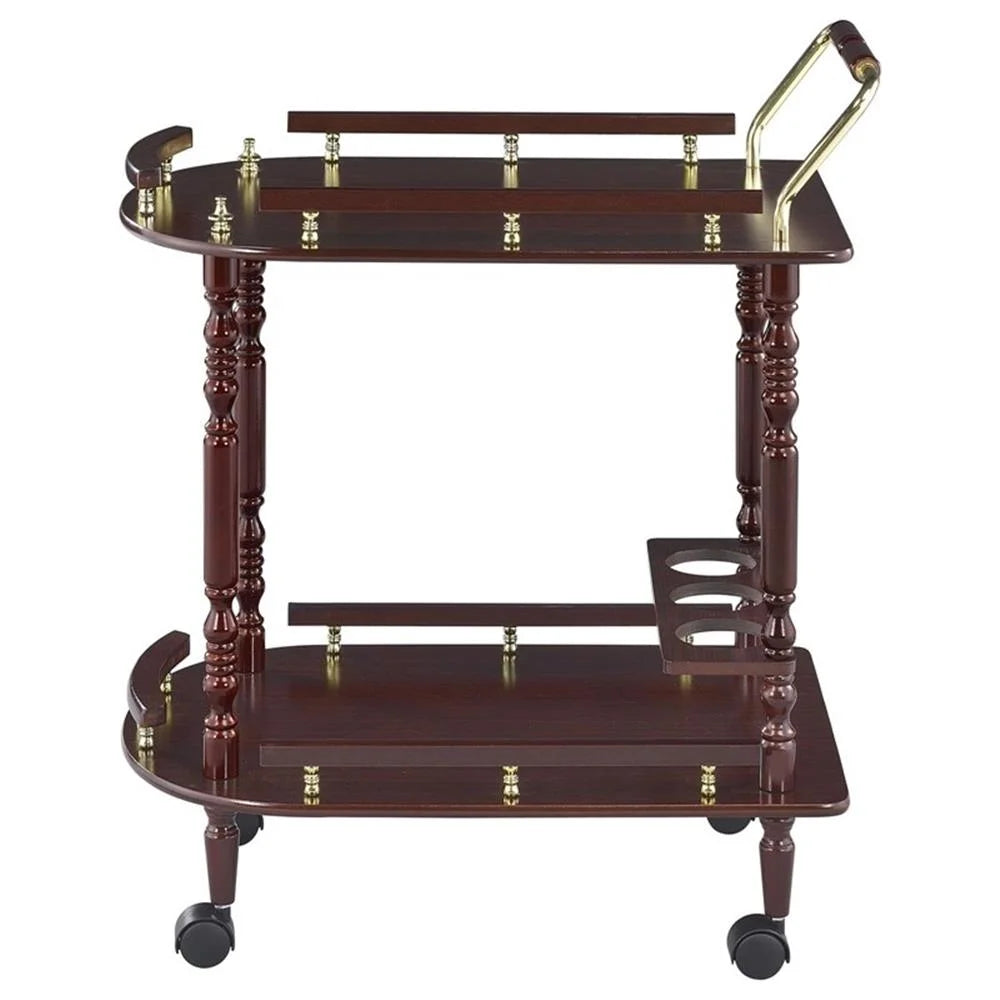 Recreation Room Traditional Merlot Serving Cart