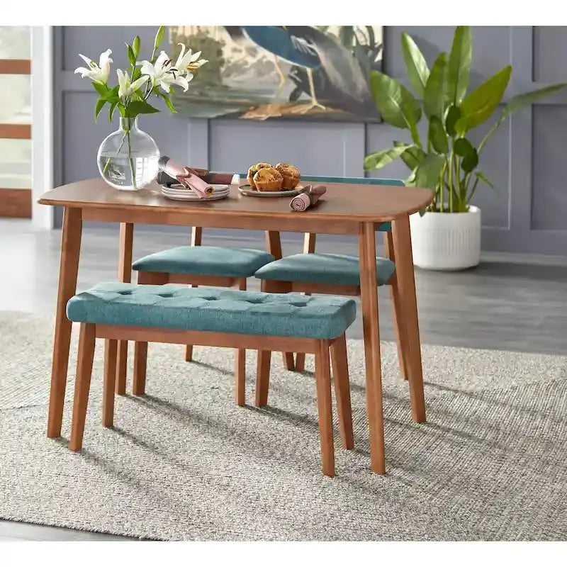 Solid Wood 4-Piece Dining Set Featuring Clean-Line Modern Design