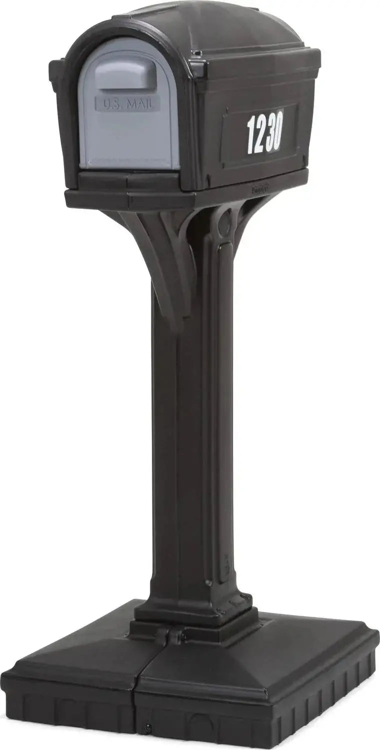 Simplay3 Dig Free Easy Up Classic Mailbox – Black Plastic, No-Dig Installation