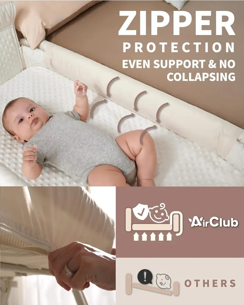 Night Cat Bedside Bassinet — Secure Newborn Sleeper with 4-Point Auto-Lock System & Adjustable Height
