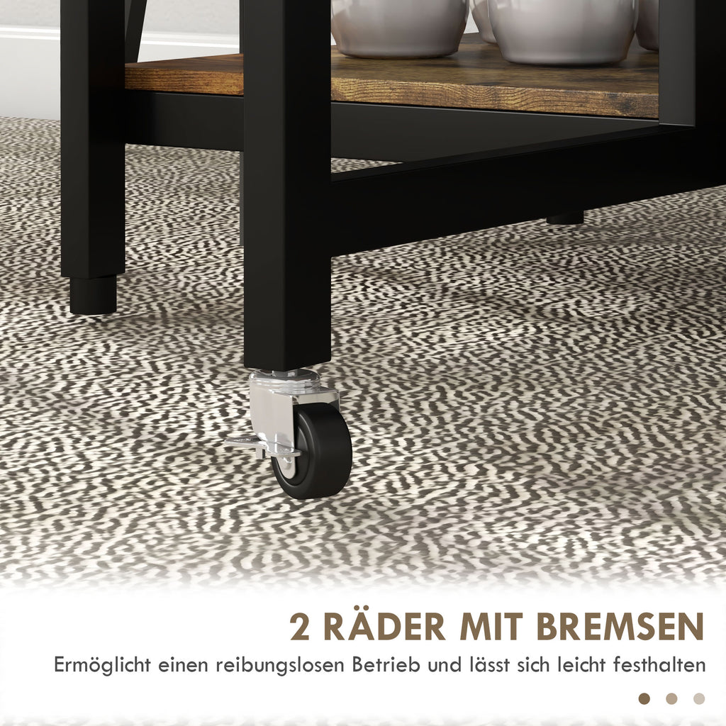 HOMCOM Esstisch Klapptisch klappbarer Esstisch, Industriedesign, 140 cm x 80 cm x 75 cm, Braun + Schwarz
