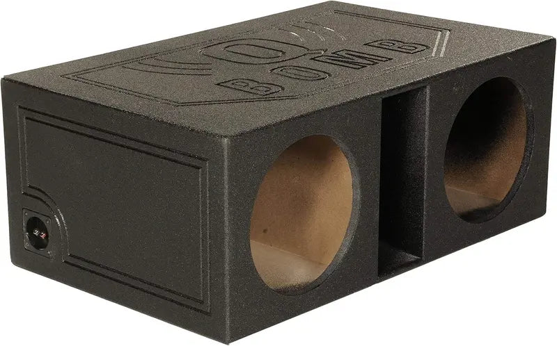 QPower QBOMB12VL Dual 12-Inch Vented Subwoofer Enclosure – Durable MDF Cabinet with Rhino Liner Finish
