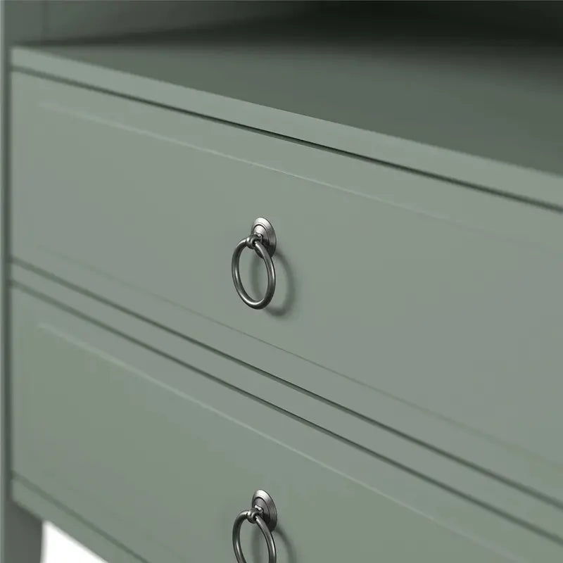 Green Drawer Nightstand for Bedroom Storage