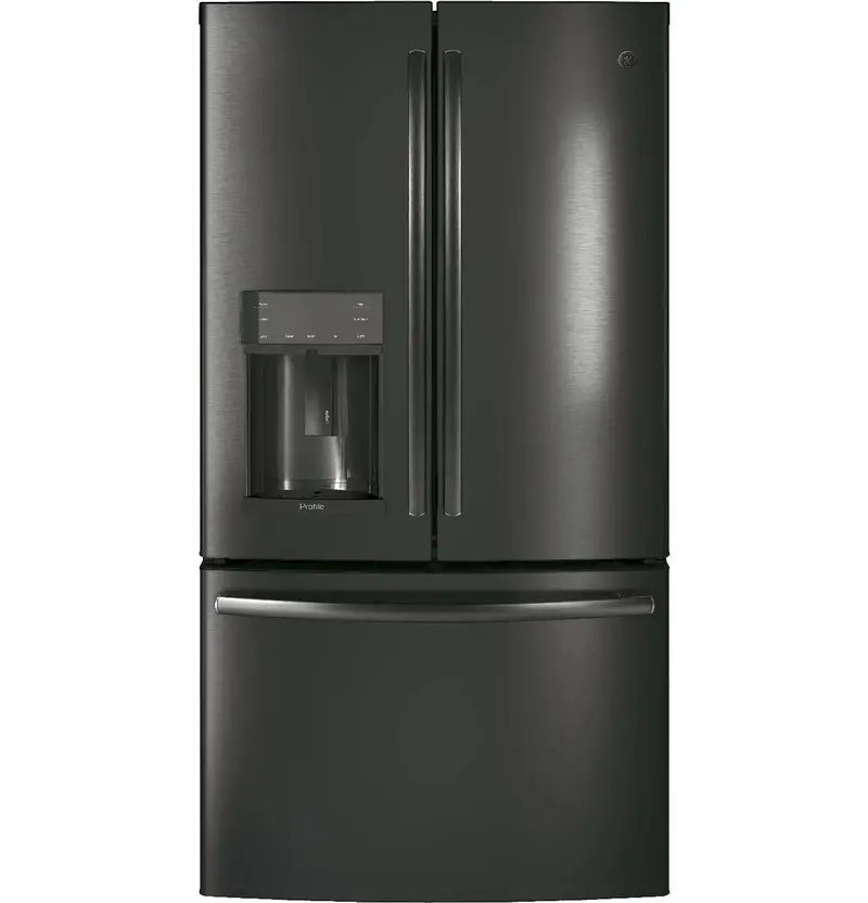 PFE28KBLTS French Door Refrigerator – 36-Inch, Black Stainless Steel, Advanced Cooling System