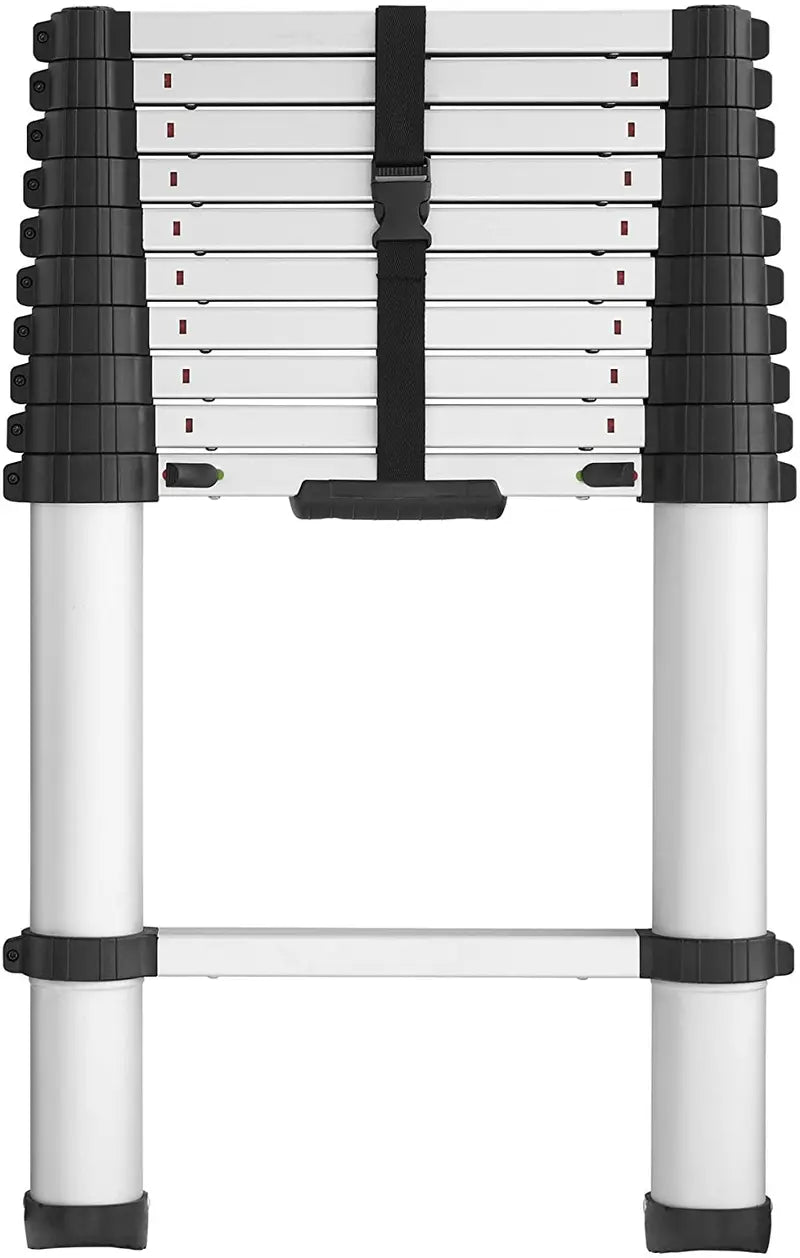 SmartClose Telescoping Aluminum Ladder – 12.5 ft Extendable, 16 ft Max Reach, 300-lb Capacity