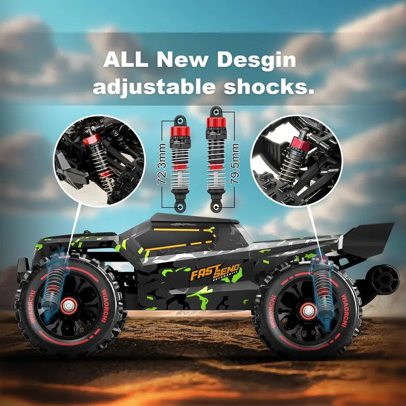 WIAORCHI 1/16 Scale Brushless RTR RC Car – 42 mph High-Speed Off-Road Vehicle with Dual Batteries