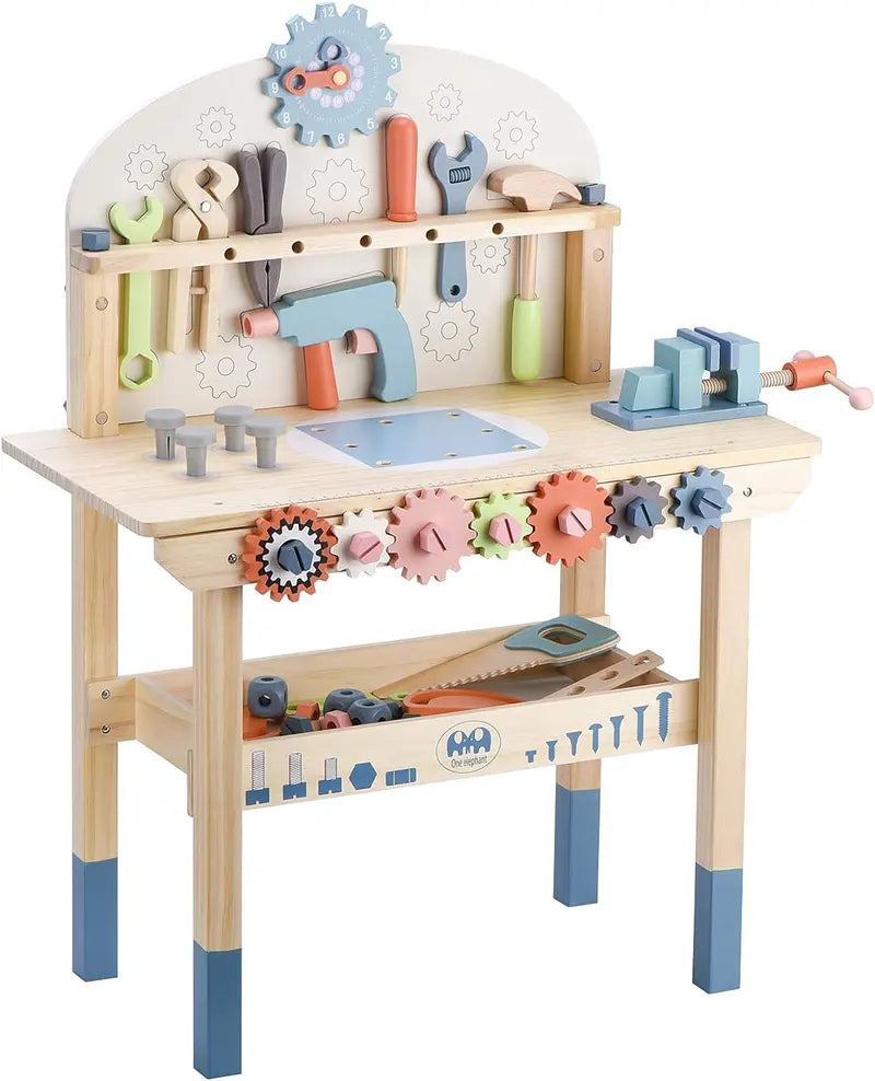 Wooden Kids' Tool Workbench – Hands-On Construction Play Table with Integrated Tool Set
