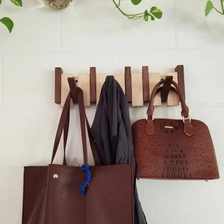 Piano-Key Wall-Mounted Coat Rack – Space-Saving Entryway Organizer