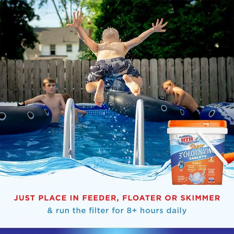 HTH Super 3-Inch Chlorinating Tablets – 25 lb Pool Sanitizing Pack