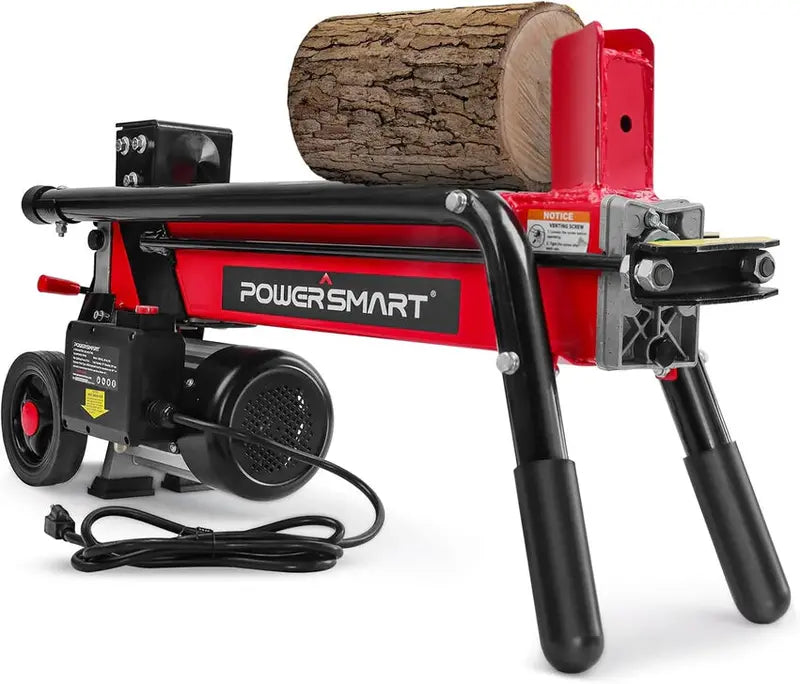 PowerSmart 7-Ton Electric Log Splitter – Horizontal Full-Beam Design with 3500 RPM Motor, Steel Wedge, and 15-Amp Efficiency
