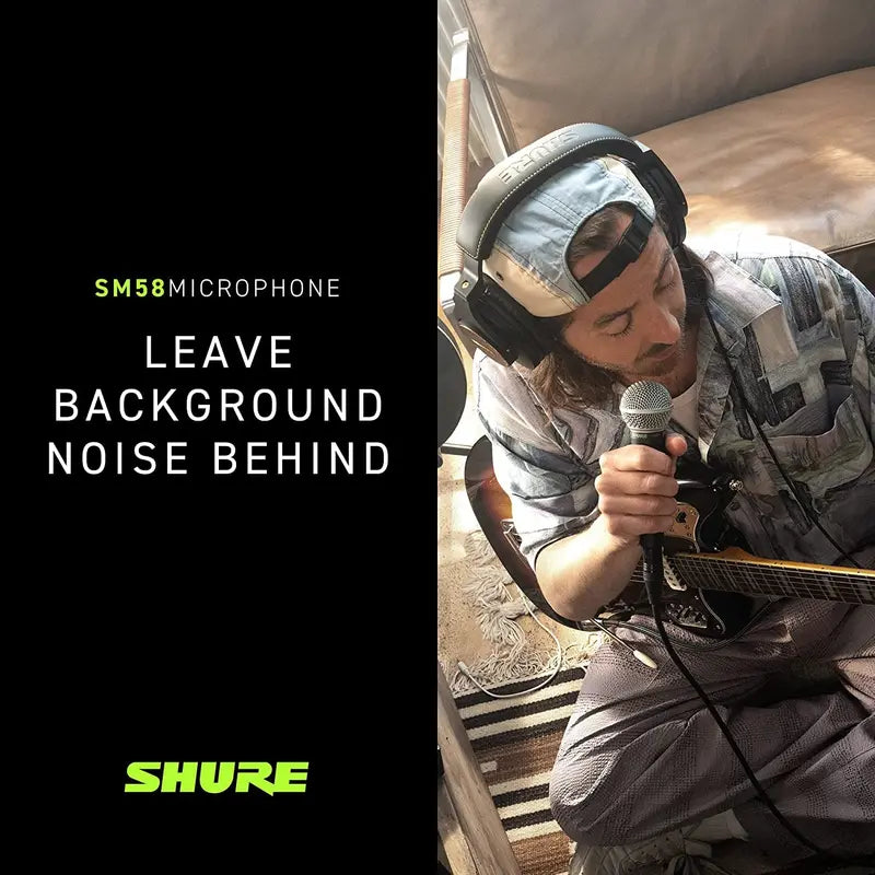 Shure SM58 Cardioid Dynamic Vocal Microphone – Clear Sound, Durable, Includes Stand Adapter