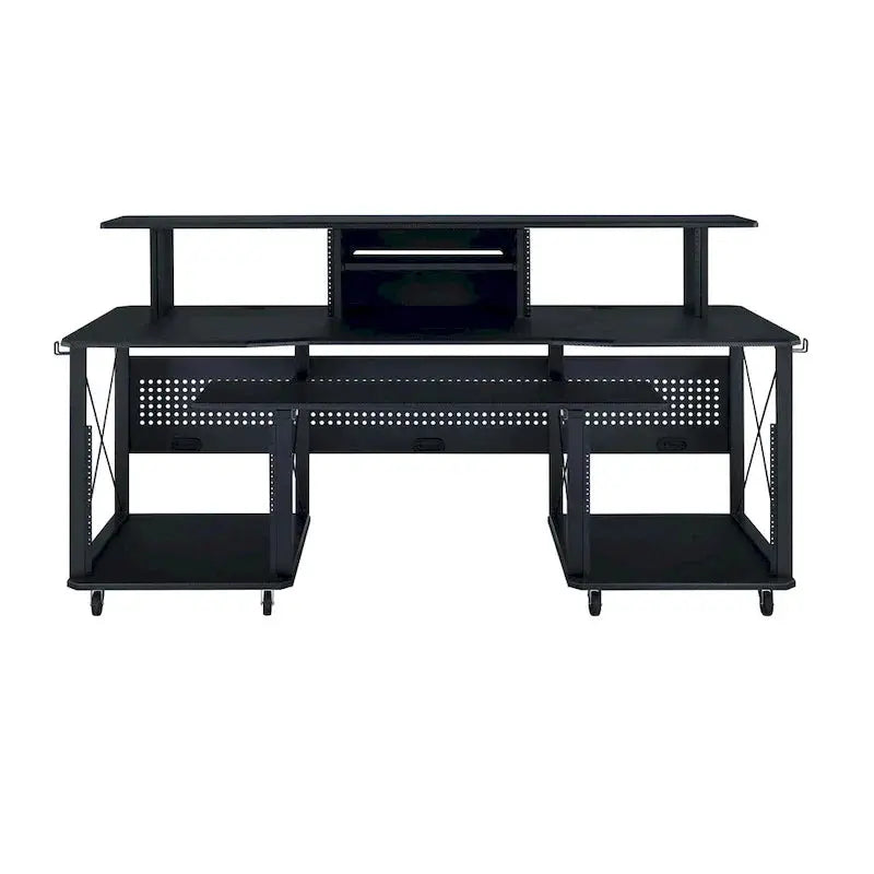 Mobile Rectangular Music Desk – 8 Swivel Casters + Dedicated Keyboard Tray