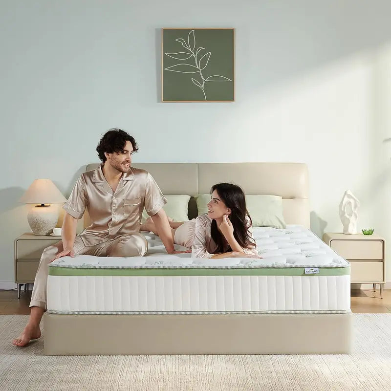 Queen Memory Foam Hybrid Mattress — 12-Inch Medium-Firm Sleep Surface with Pocket Coils & Temperature Control