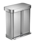 simplehuman Dual Compartment Rectangular 58-Liter Step Trash Can