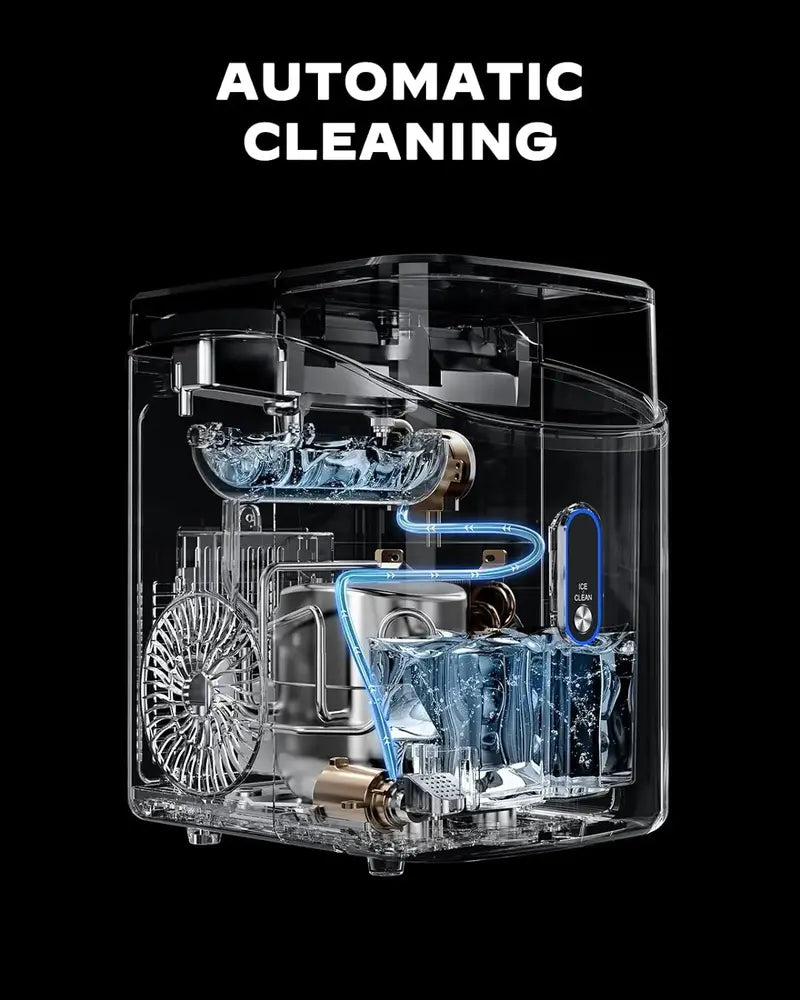 Silonn Countertop Nugget Ice Maker – 33 lbs/Day Pebble Ice, One-Touch Operation, Self-Cleaning Function