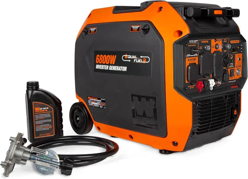 WEN 6800W Dual-Fuel Inverter Generator with CO Safety Shutdown & RV Ready Outlets