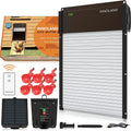 INNOLAND Automatic Chicken Coop Door Solar Powered, Aluminum Frame with Light-Weight AES Roller Shutter, Light Sensor, Daily Programmable Timer, Remote Control