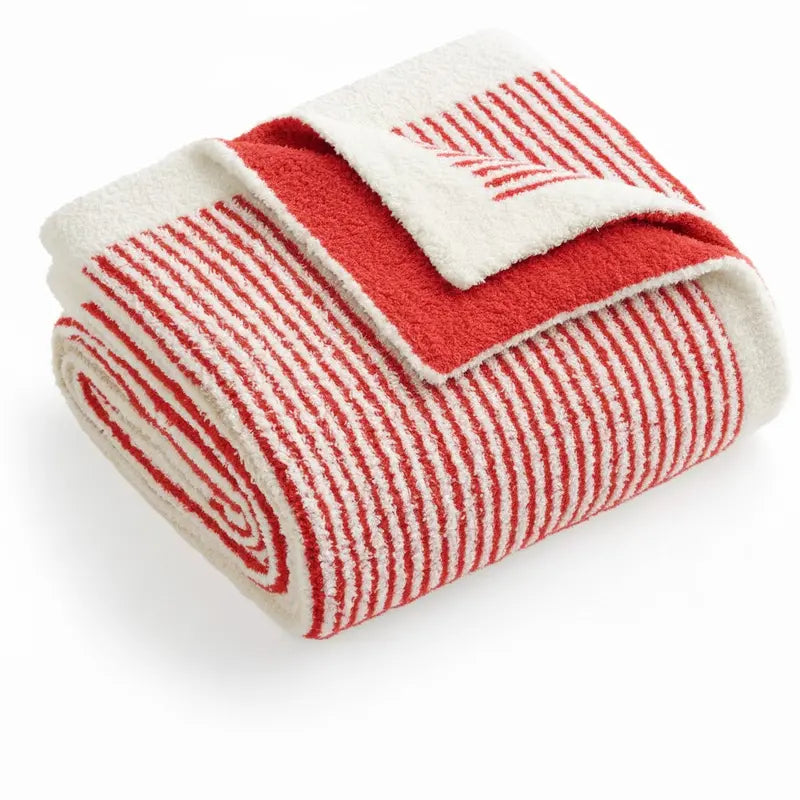 Reversible Ribbed Knit Throw Blanket – Soft Dual-Texture Sofa & Bed Cover