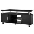 HOMCOM TV-Bank im zeitgenössischen Design mit Multi-Aufbewahrung: 2 Türen Zentrale Nische Regal Große Plattform 120L x 40B x 52H cm Schwarz Chrom